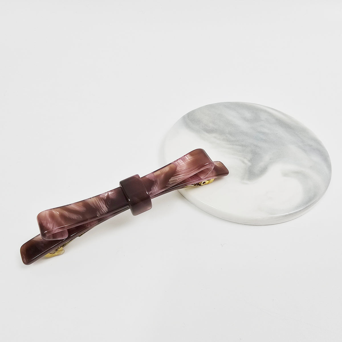 Laurence Long Bow Slim Hair Barrette 4.1 in – Tortoise Shell, French Pin
