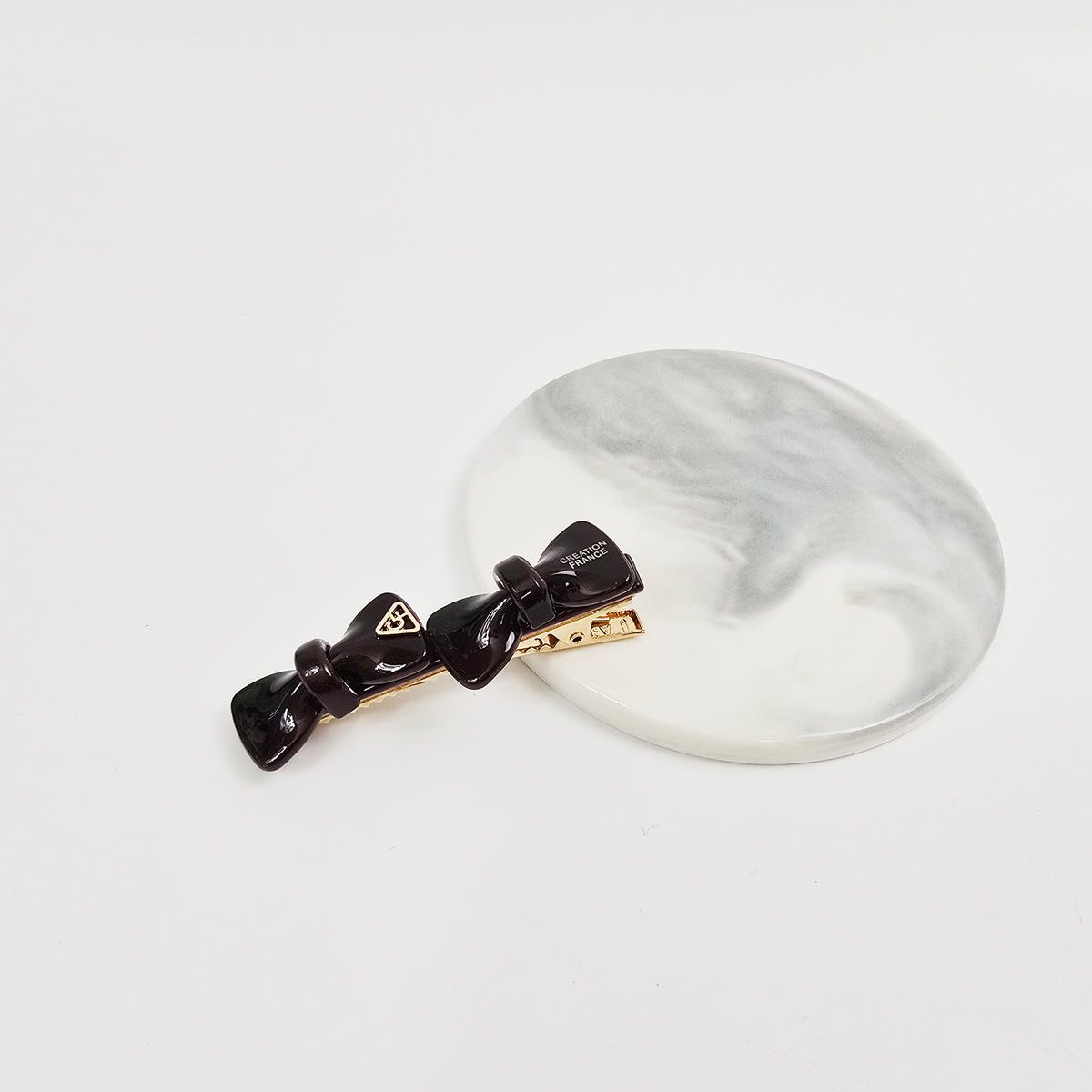Double Bow Small Alligator Hair Clip 2.6 in – Tortoise Shell, French-style