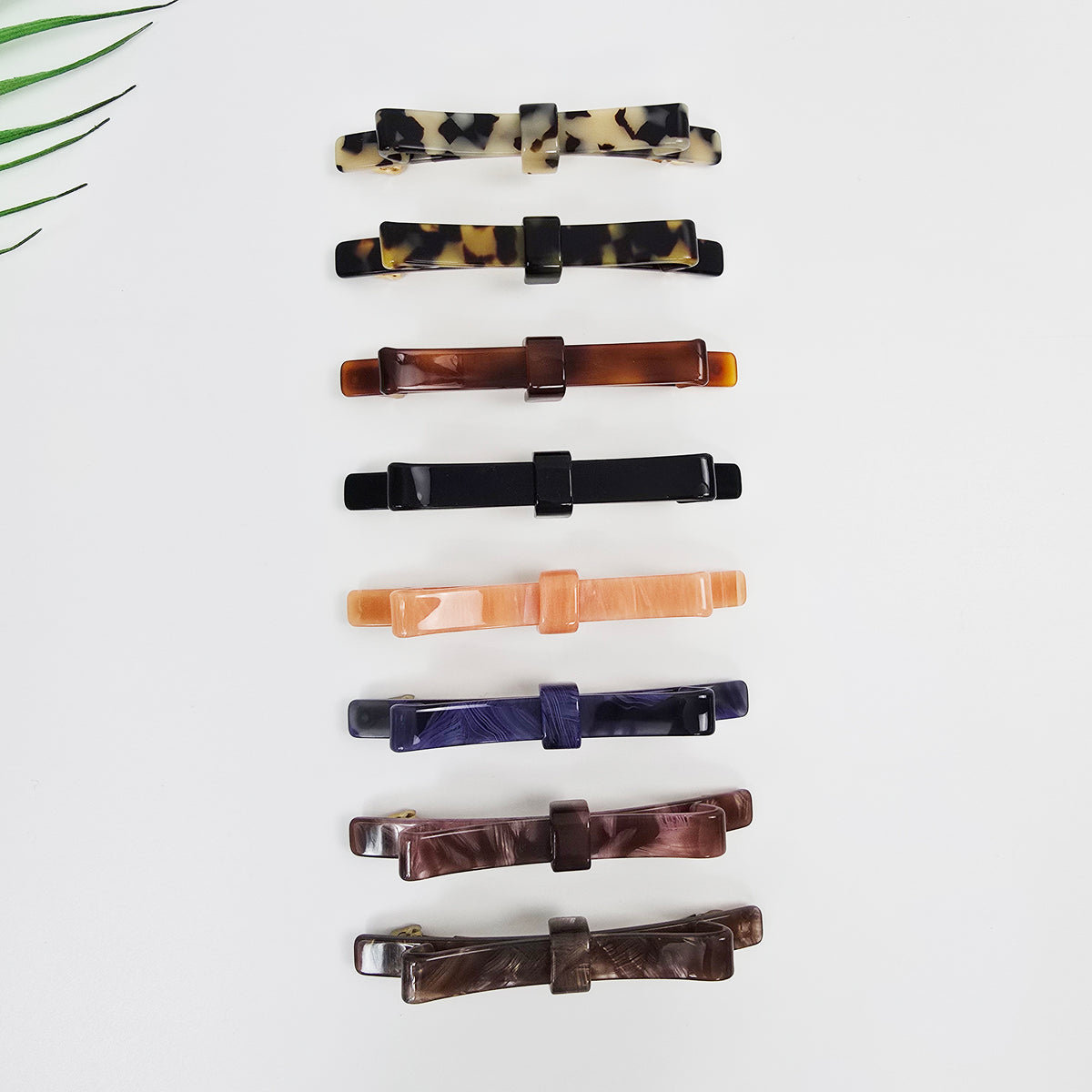 Laurence Long Bow Slim Hair Barrette 4.1 in – Tortoise Shell, French Pin