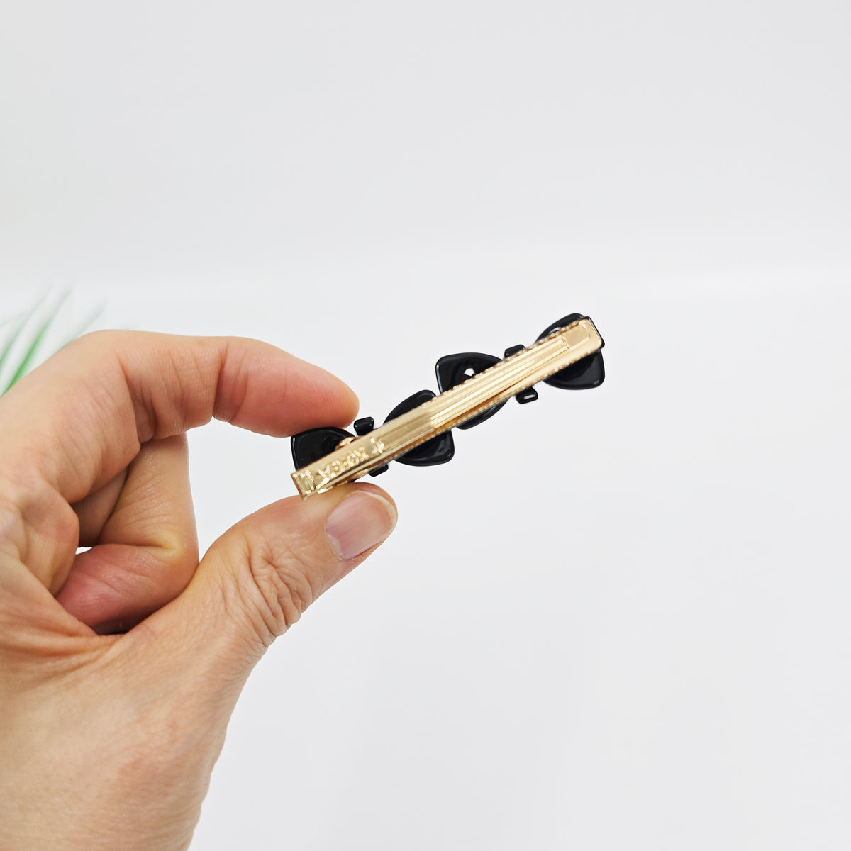Double Bow Small Alligator Hair Clip 2.6 in – Tortoise Shell, French-style