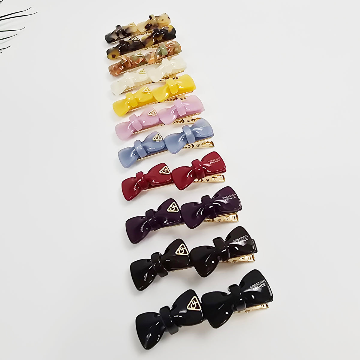 Double Bow Small Alligator Hair Clip 2.6 in – Tortoise Shell, French-style