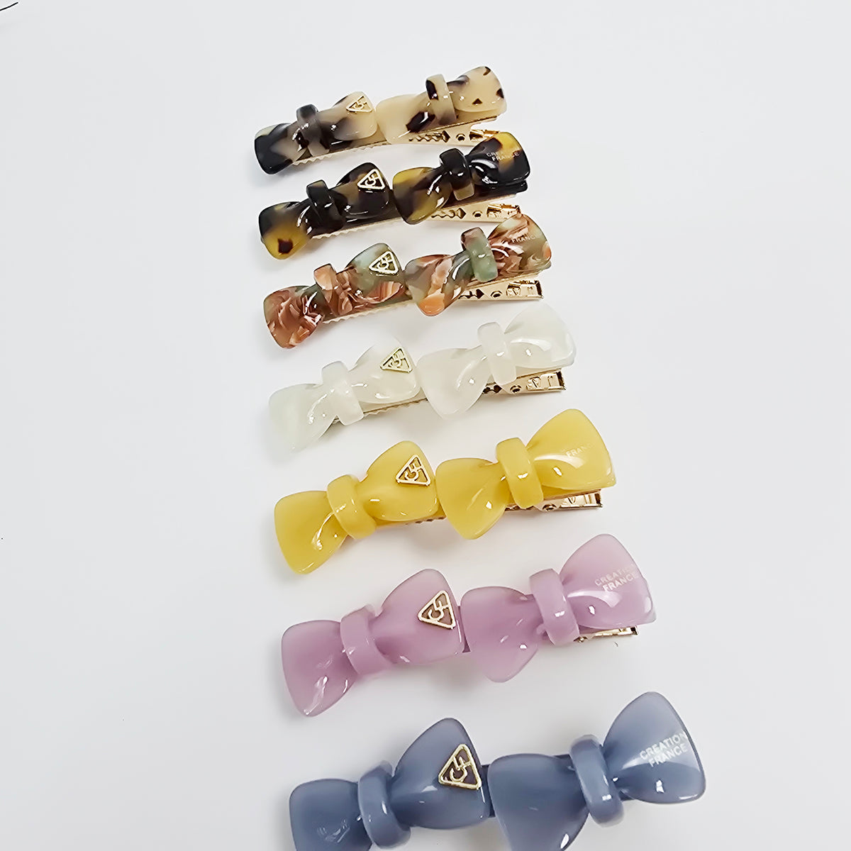 Double Bow Small Alligator Hair Clip 2.6 in – Tortoise Shell, French-style
