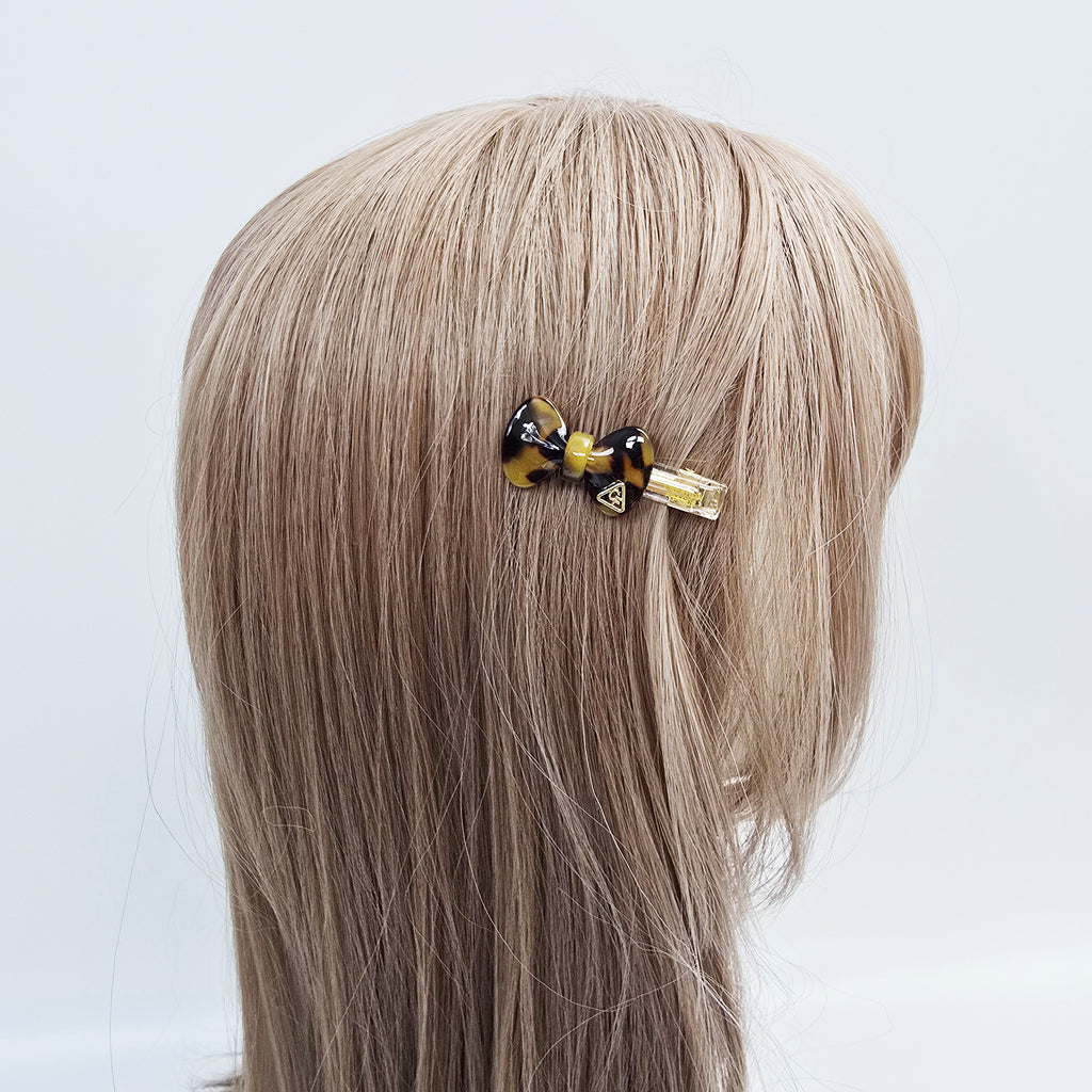 Bow Mini Alligator Hair Clip 2.0 in – Tortoise Shell, Clear, French-style