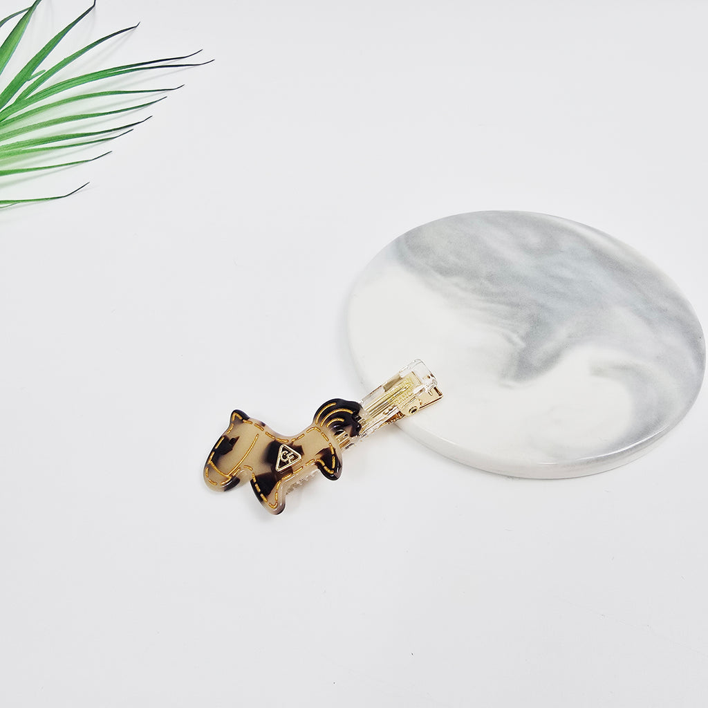 Pony Mini Alligator Hair Clip 2.4 in – Gold Stitch, French-style