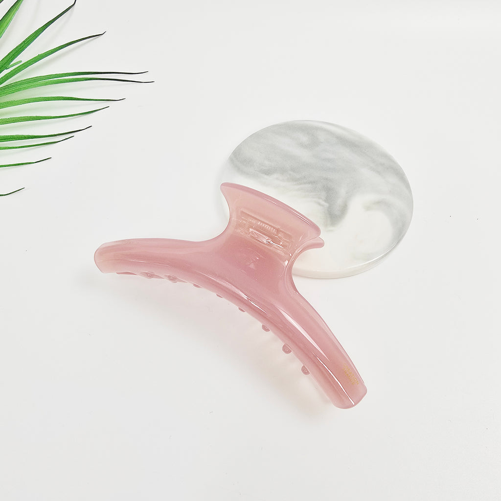 Curve Large Hair Claw Clip 4.5 in – Solid Glossy, French-style, for Updos