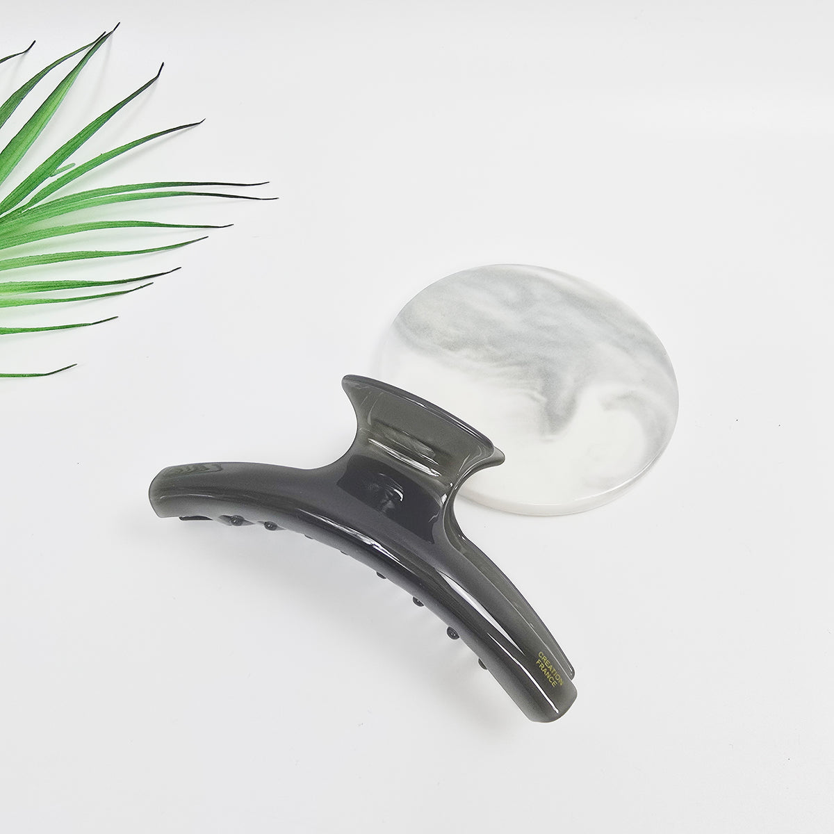 Curve Large Hair Claw Clip 4.5 in – Solid Glossy, French-style, for Updos