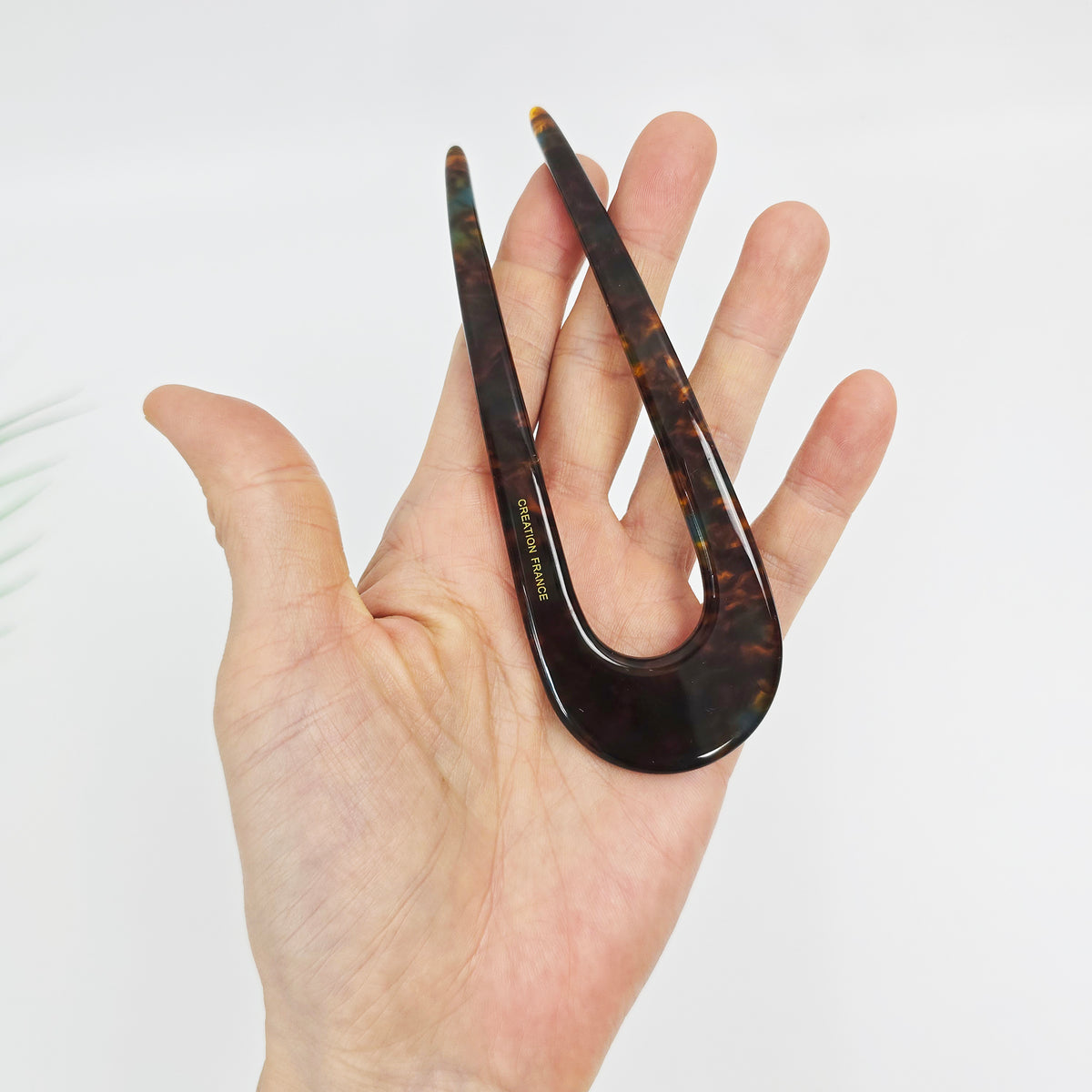 U-Shape Long Hair Stick 5.5 in – Aurora & Solid, French Pin, for Thick Hair