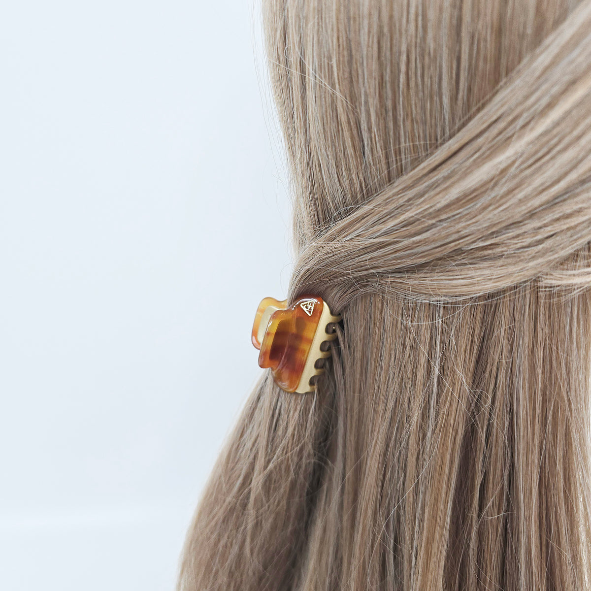 Two-Tone Mini Hair Claw Clip 1.6 in – Tortoise Shell & Solid, French-style