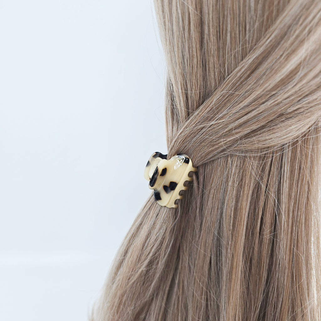 Two-Tone Mini Hair Claw Clip 1.6 in – Tortoise Shell & Solid, French-style