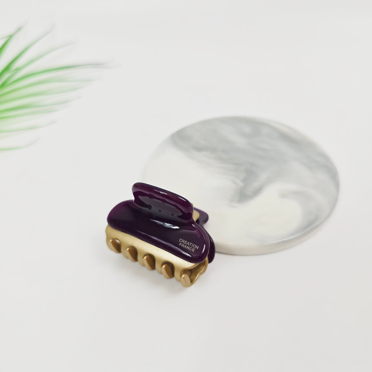 Two-Tone Mini Hair Claw Clip 1.6 in – Tortoise Shell & Solid, French-style