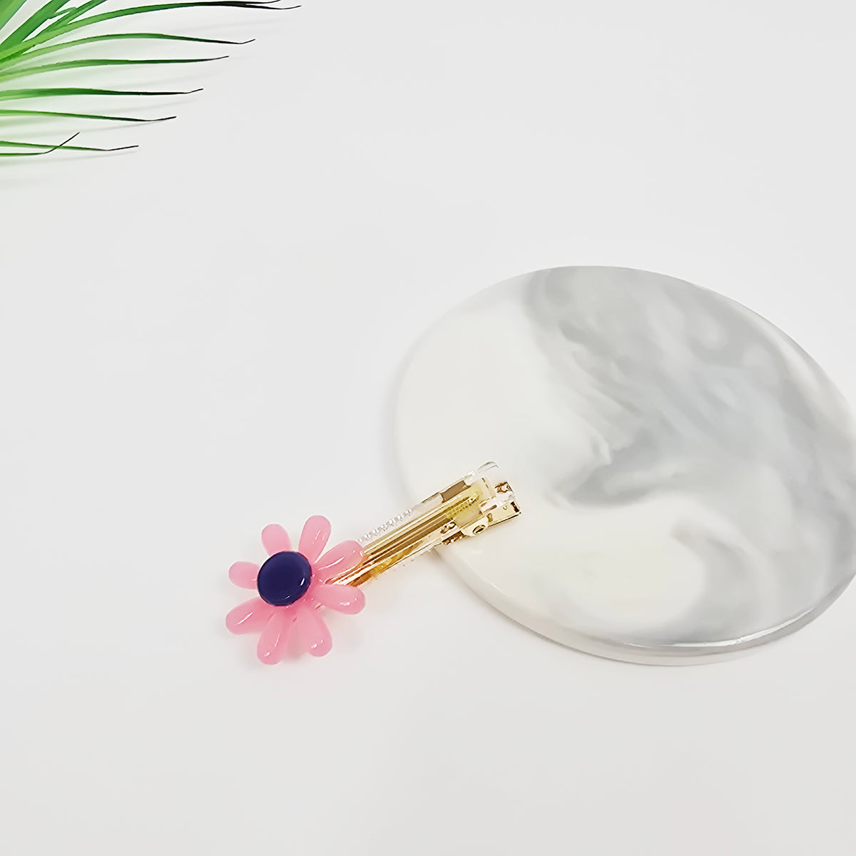 Sunflower Mini Alligator Hair Clip 2.2 in – Pastel & Clear, French Pin