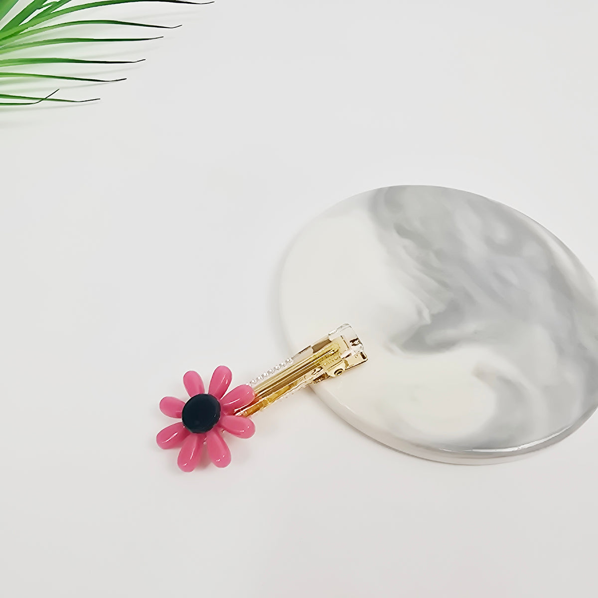 Sunflower Mini Alligator Hair Clip 2.2 in – Pastel & Clear, French Pin