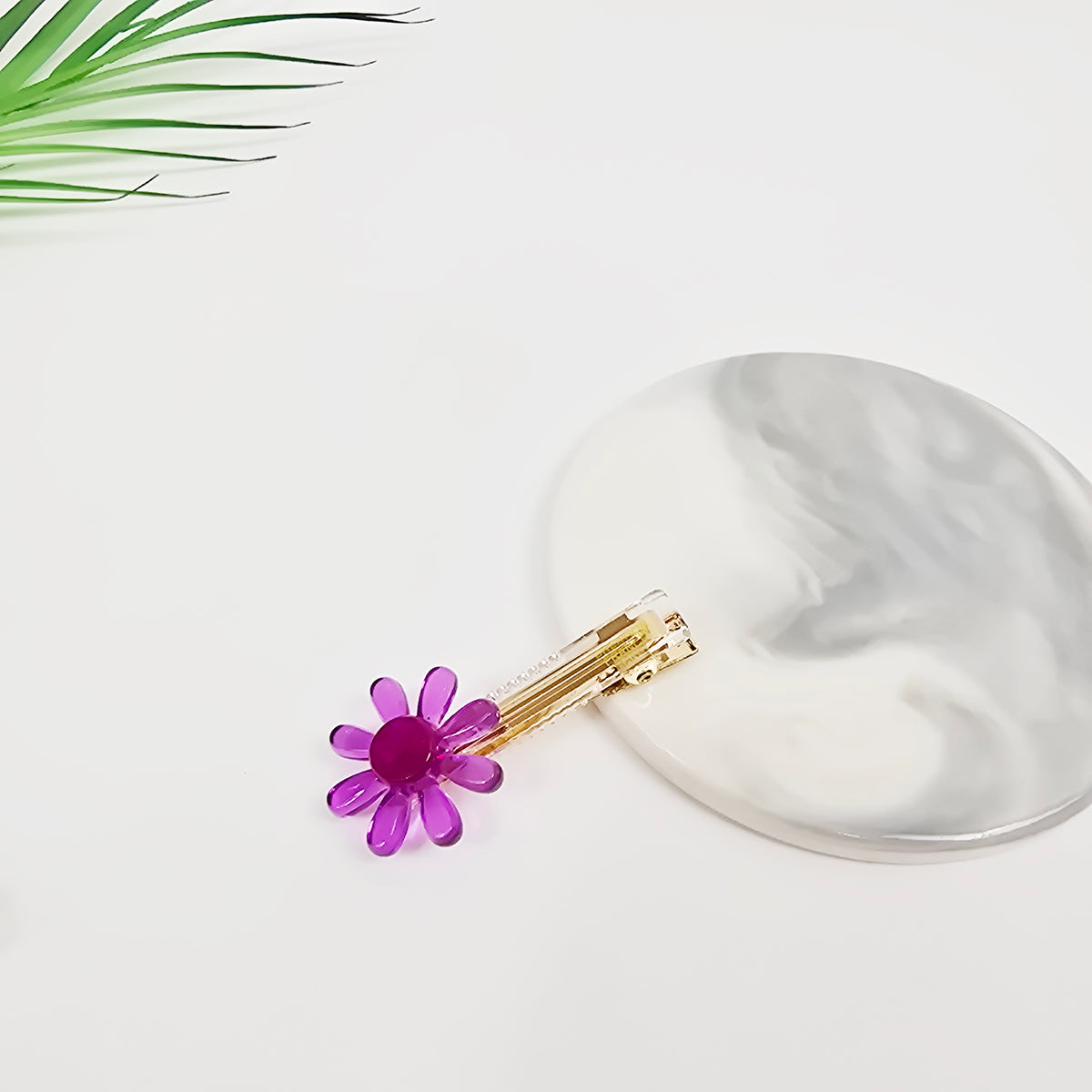 Sunflower Mini Alligator Hair Clip 2.2 in – Pastel & Clear, French Pin