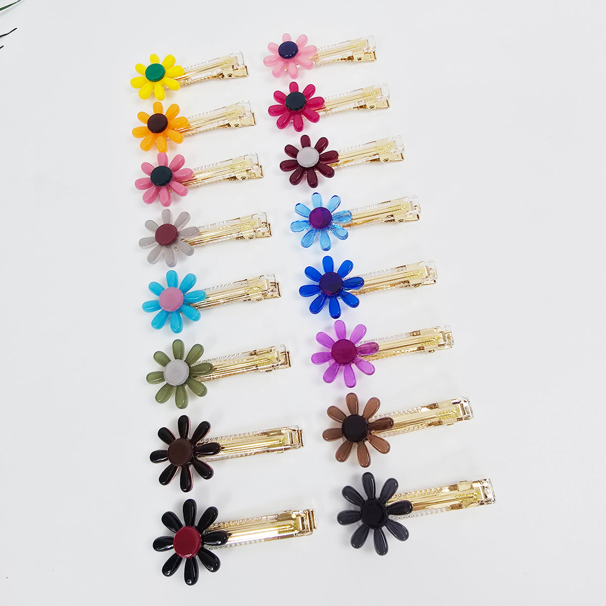Sunflower Mini Alligator Hair Clip 2.2 in – Pastel & Clear, French Pin