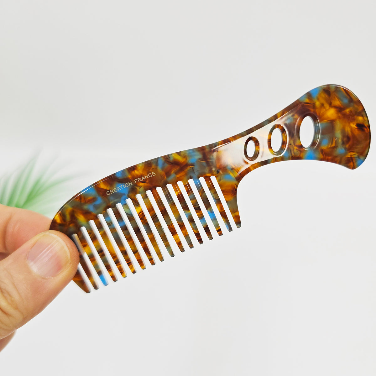 Handle Pocket Hair Comb 4.5 in – Tortoise Shell Marble, French-style