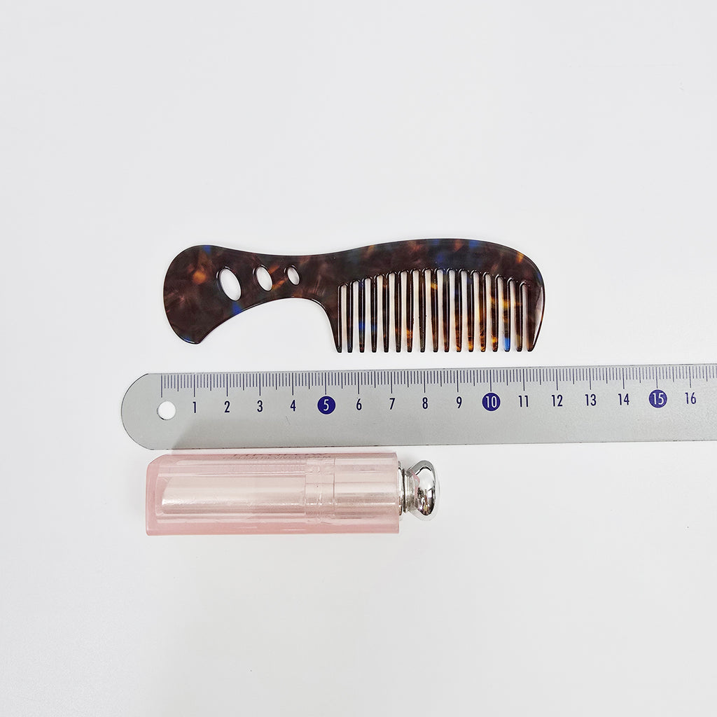 Handle Pocket Hair Comb 4.5 in – Tortoise Shell Marble, French-style