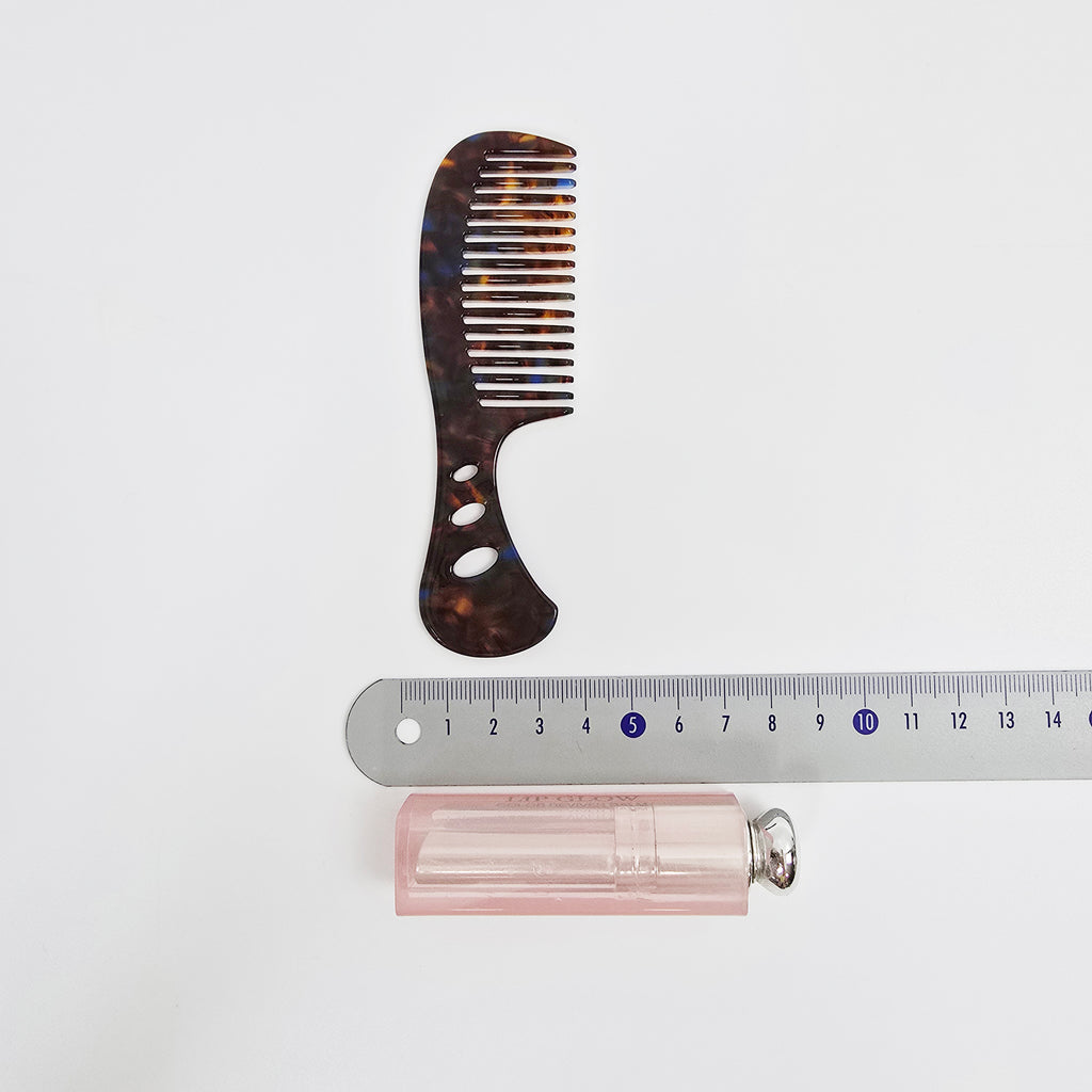 Handle Pocket Hair Comb 4.5 in – Tortoise Shell Marble, French-style