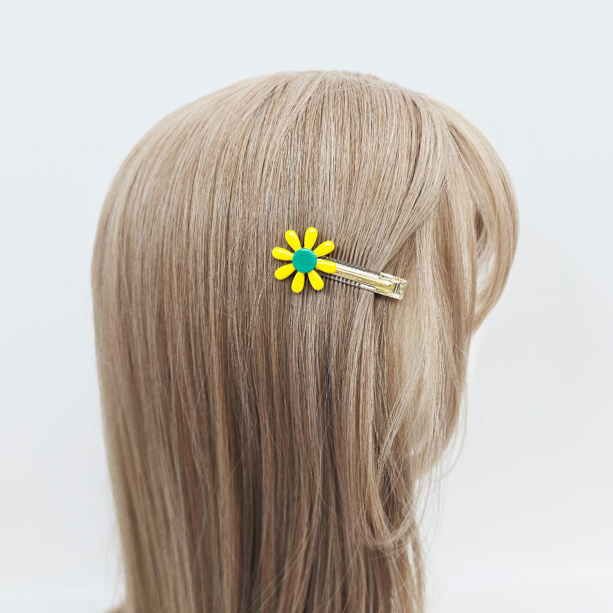 Sunflower Mini Alligator Hair Clip 2.2 in – Pastel & Clear, French Pin