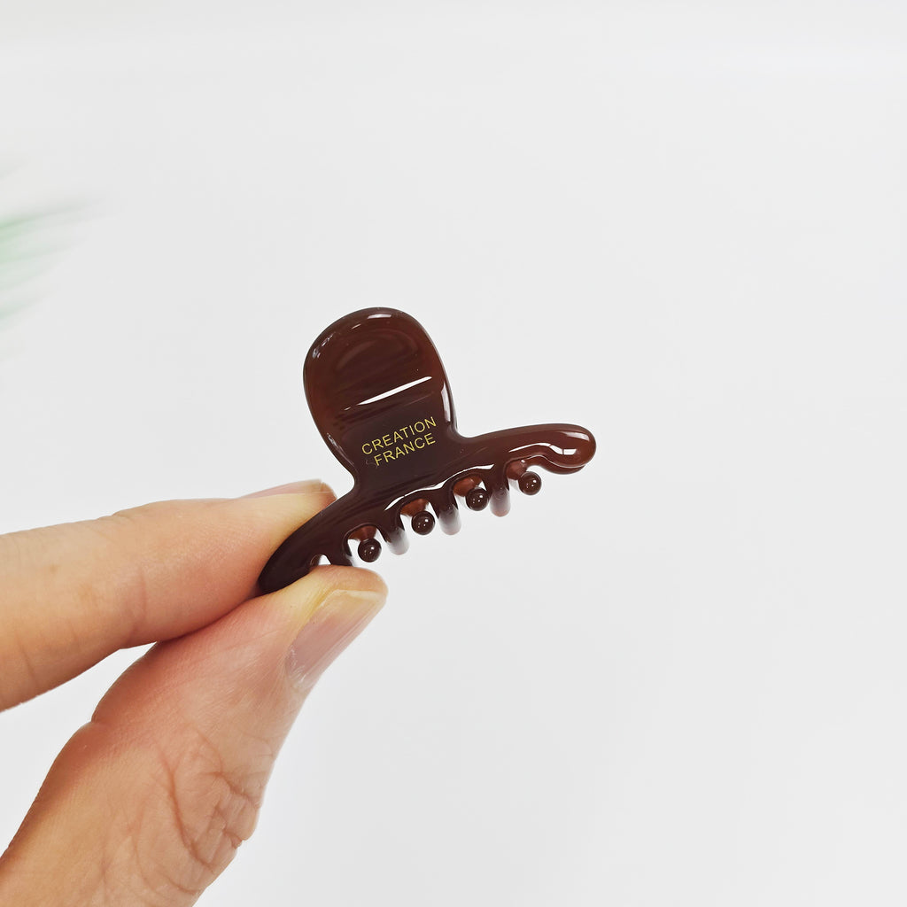 Jelly Mini Hair Claw Clip 1.6 in – Clear Glossy Solid Colors, French-style