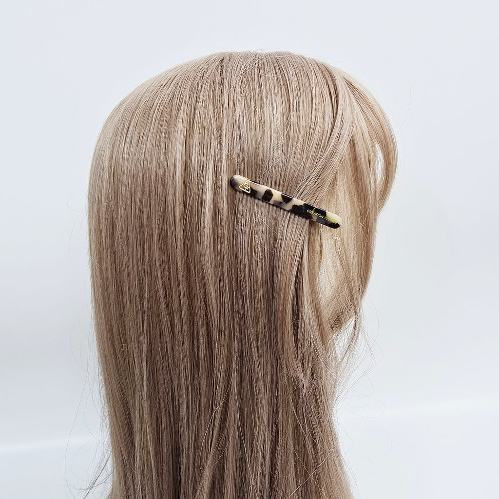Flat Slim Alligator Hair Clip 2.6 in – Tortoise Shell & Solid, French Pin