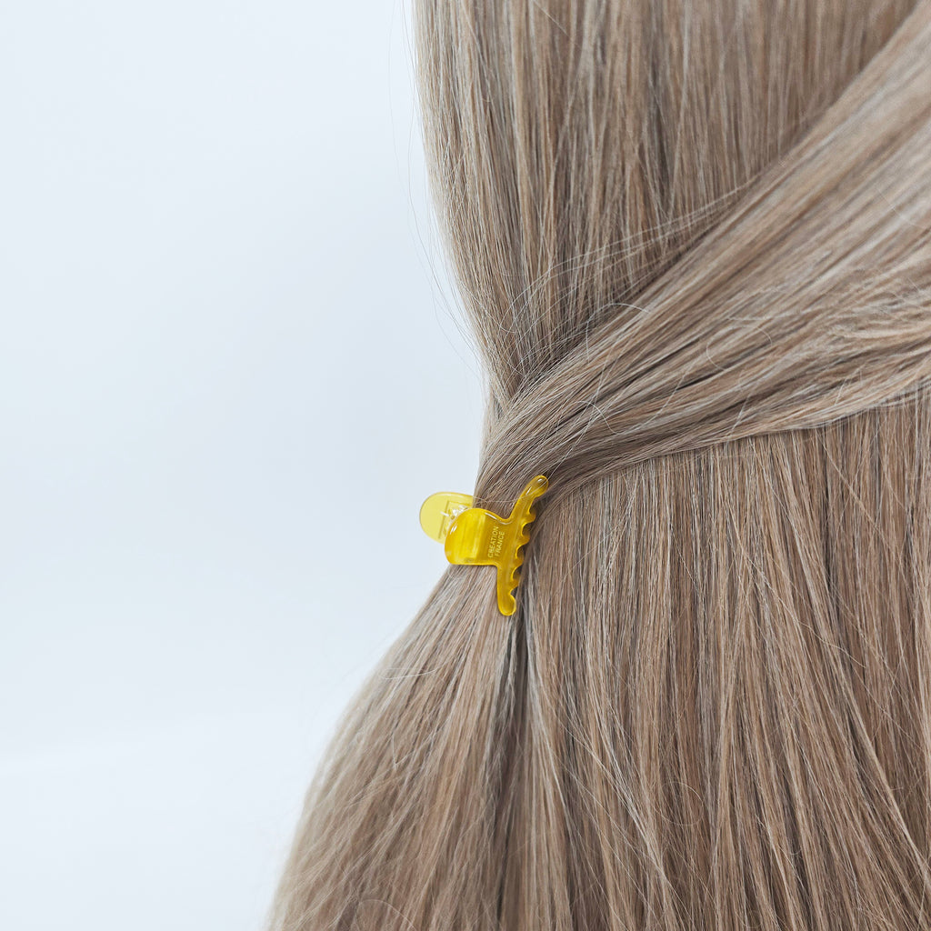Jelly Mini Hair Claw Clip 1.6 in – Clear Glossy Solid Colors, French-style