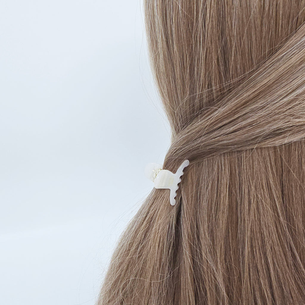 Jelly Mini Hair Claw Clip 1.6 in – Clear Glossy Solid Colors, French-style