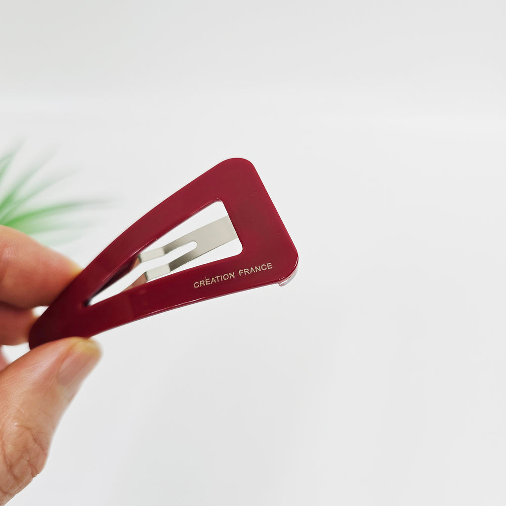 Triangle Snap Clip 2.8 in – Tortoise Shell, Solid & Pastel, French Pin