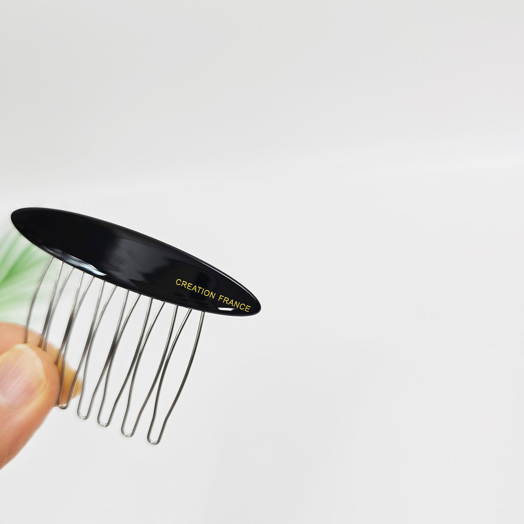 Oval Mini Hair Comb Pin 2.6 in – Tortoise Shell, Solid & Neon, French Pin