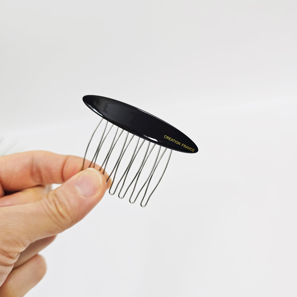 Oval Mini Hair Comb Pin 2.6 in – Tortoise Shell, Solid & Neon, French Pin