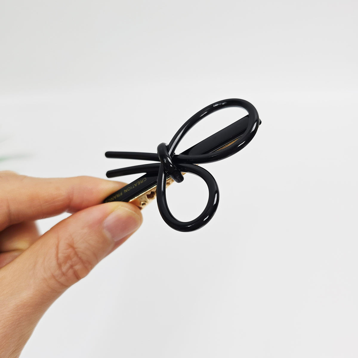 Line Bow Mini Alligator Hair Clip 2.4 in – Solid & Neon Colors, French Pin
