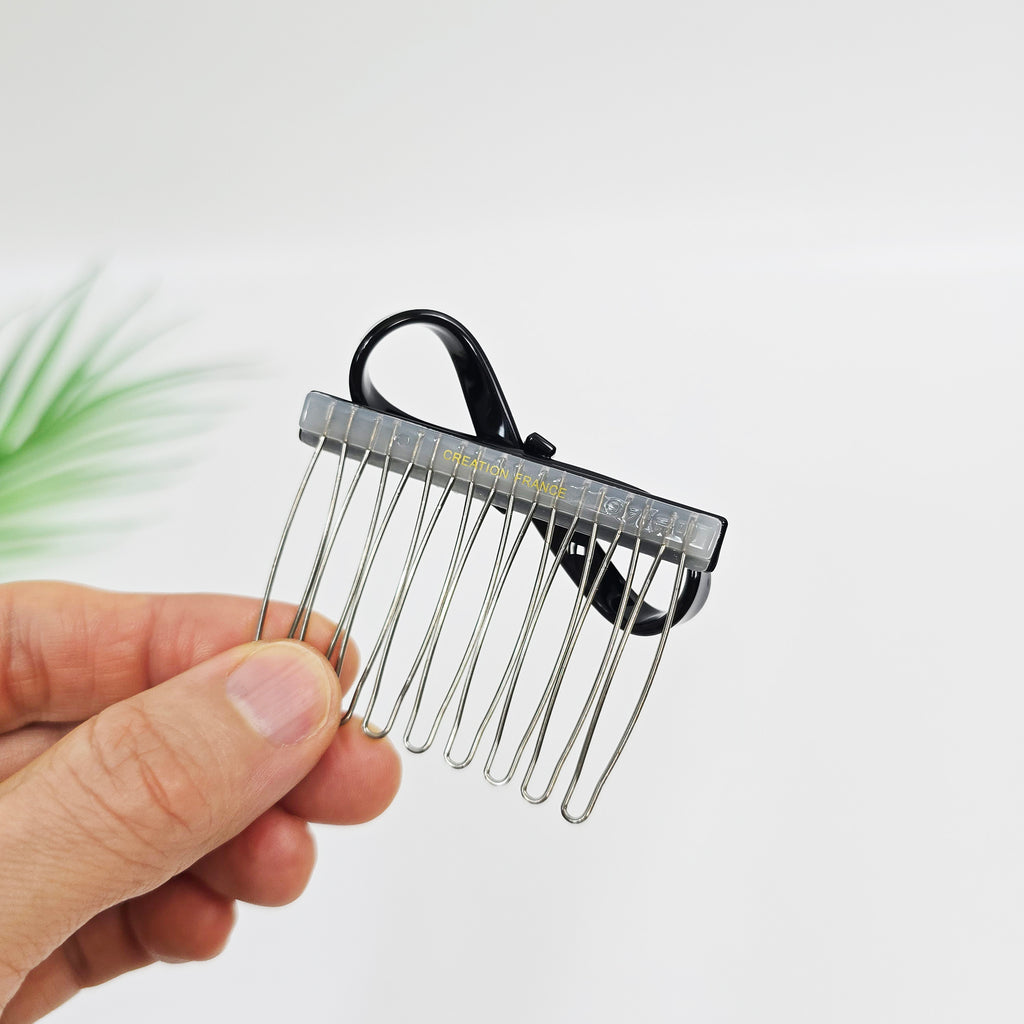 Flow Bow Mini Hair Comb Pin 2.6 in – Solid & Tortoise Shell, French Pin