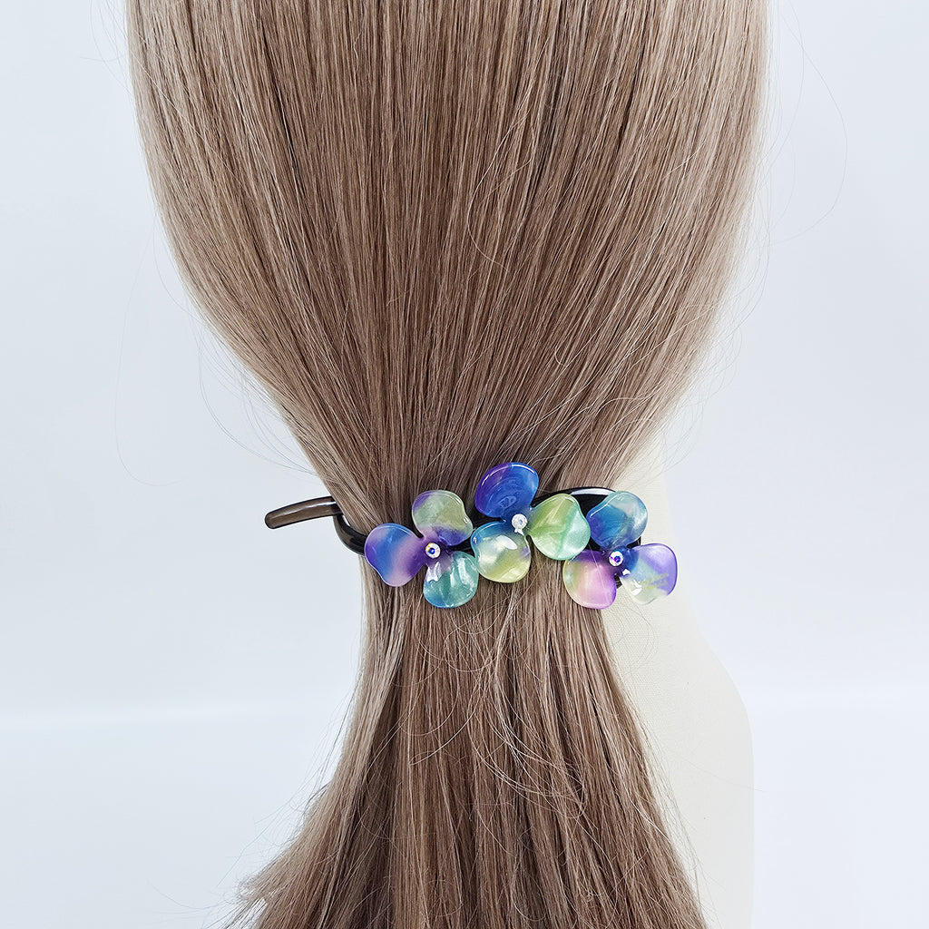 Flower Large Banana Clip 4.6 in – Aurora & Pastel, Cubic, French-style