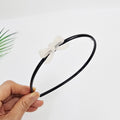 Petite Bow Thin Headband 0.2 in wide – 3D Mini Bow, 16 Colors, French-style
