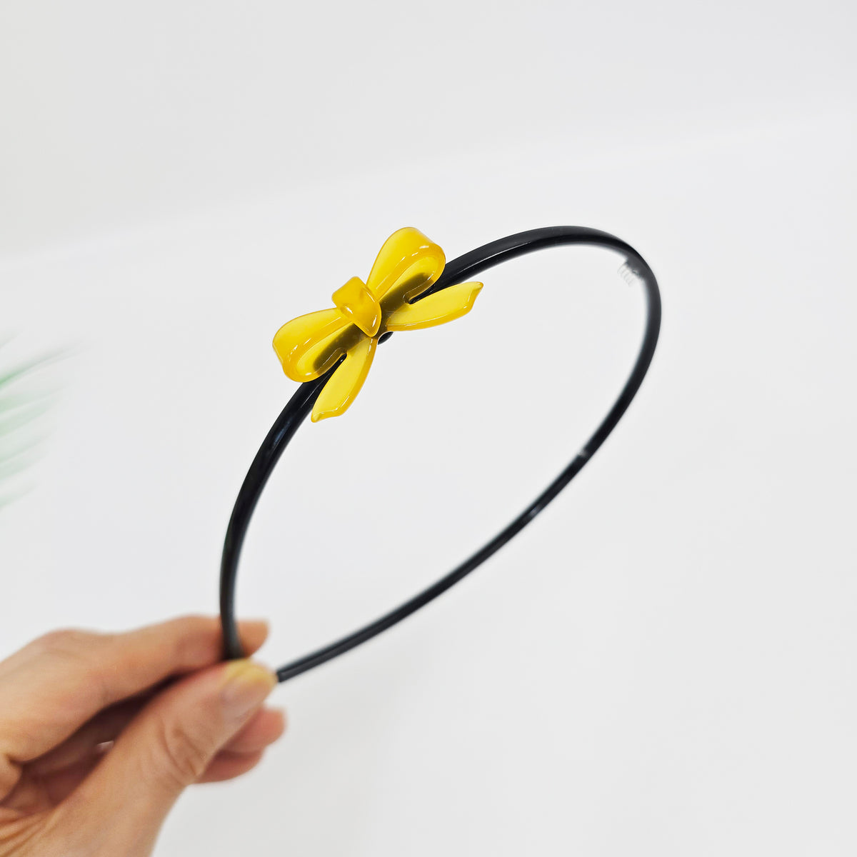 Petite Bow Thin Headband 0.2 in wide – 3D Mini Bow, 16 Colors, French-style