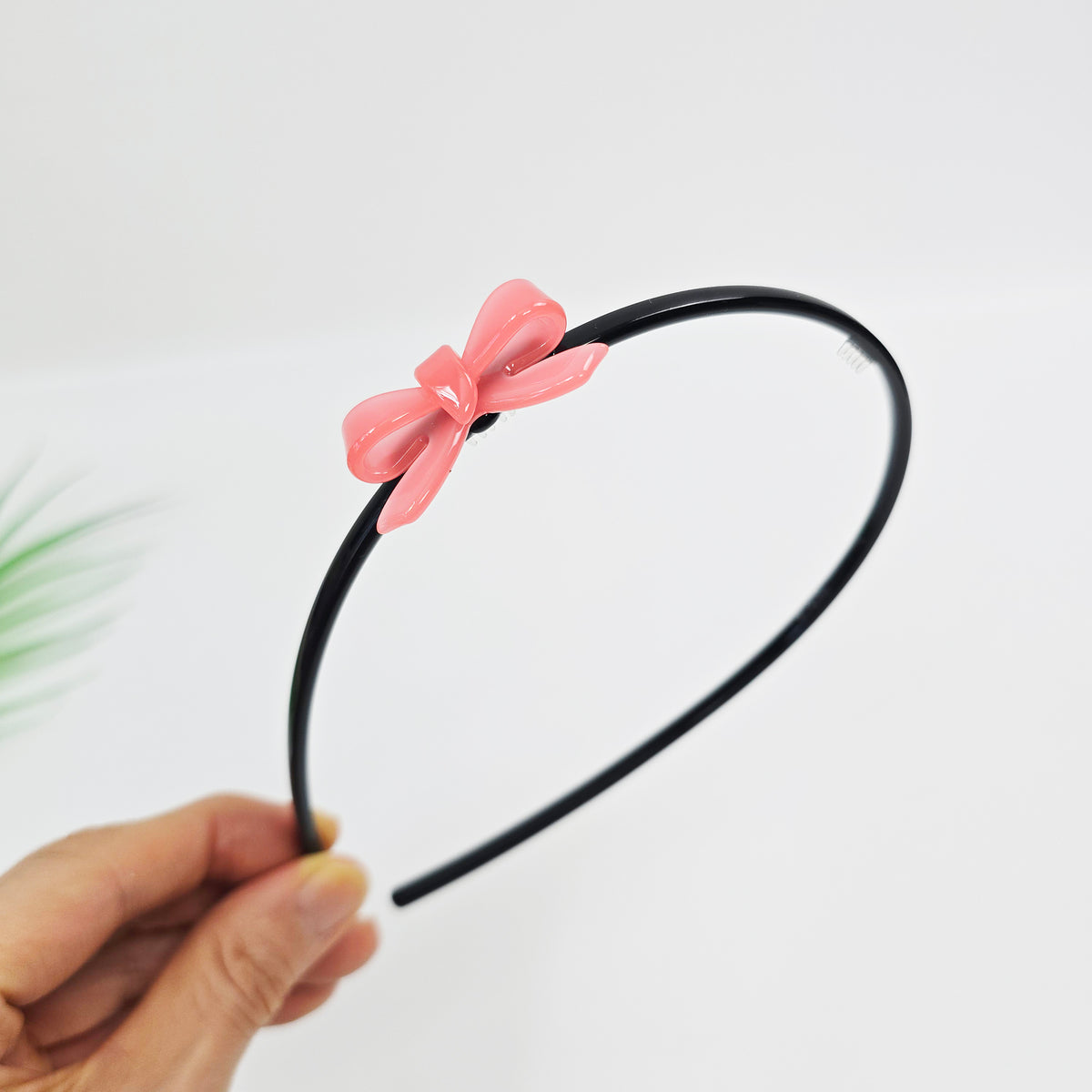 Petite Bow Thin Headband 0.2 in wide – 3D Mini Bow, 16 Colors, French-style