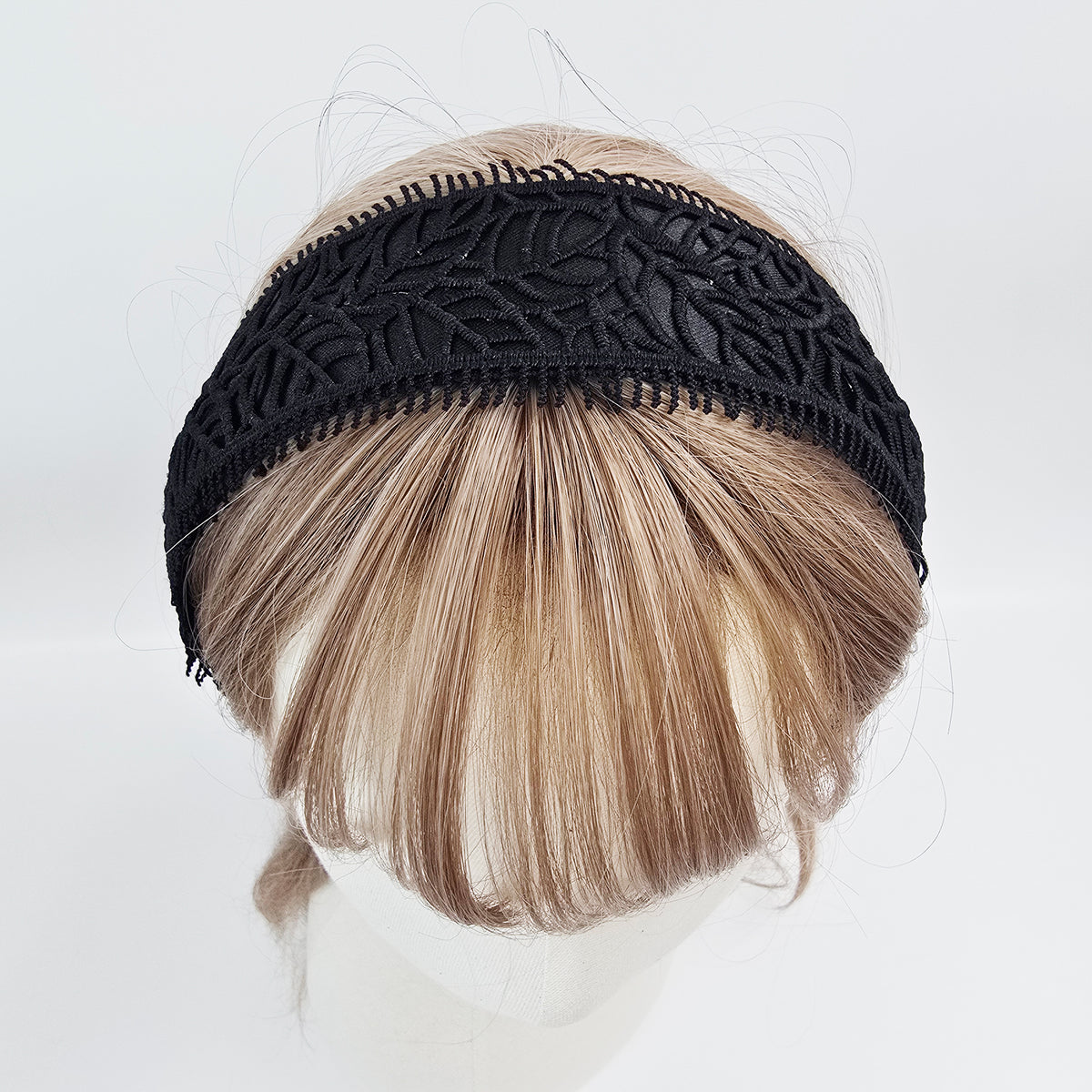 Leaf Lace Wide Headband 2.4 in wide – Embroidered Fringe, French-style
