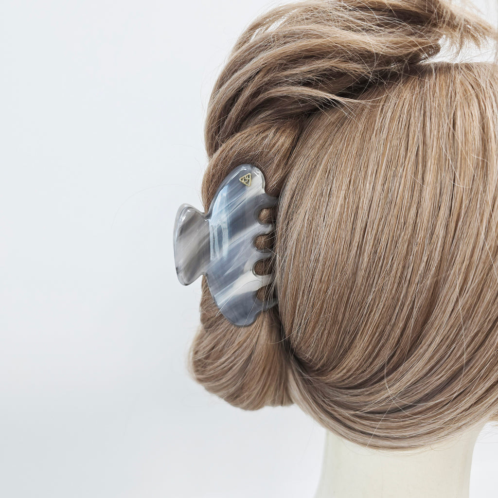 Lumiel Half Moon Medium Hair Claw Clip 3.5 in – Glossy Marble, New Colors