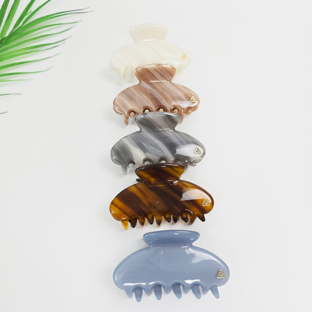Lumiel Half Moon Medium Hair Claw Clip 3.5 in – Glossy Marble, New Colors