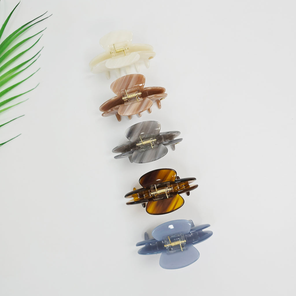 Lumiel Half Moon Medium Hair Claw Clip 3.5 in – Glossy Marble, New Colors