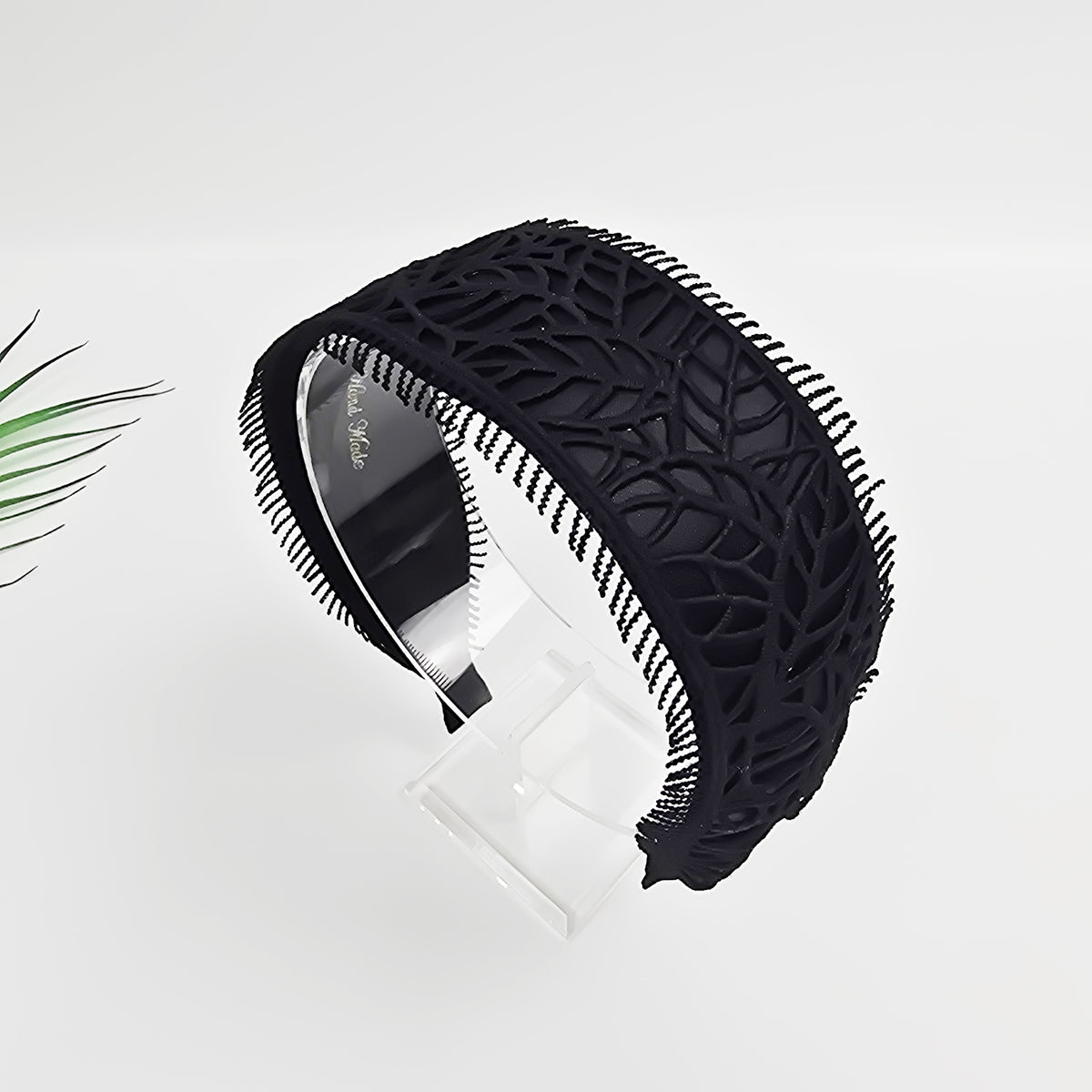 Leaf Lace Wide Headband 2.4 in wide – Embroidered Fringe, French-style