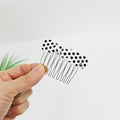 Retro Dot Bow Mini Hair Comb Pin 2.8 in – Polka Dot, French Pin
