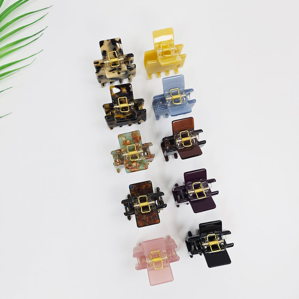 Urban Square Mini Hair Claw Clip 1.8 in – Tortoise & Solid, French-style
