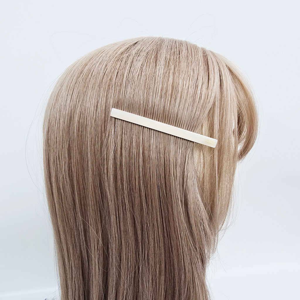 Slim Bar Long Alligator Hair Clip 3.3 in – Solid & Clear, French-style