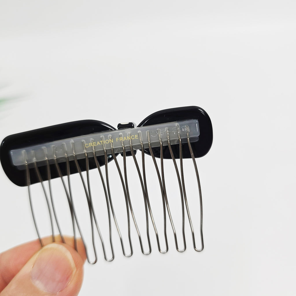 Retro Dot Bow Mini Hair Comb Pin 2.8 in – Polka Dot, French Pin
