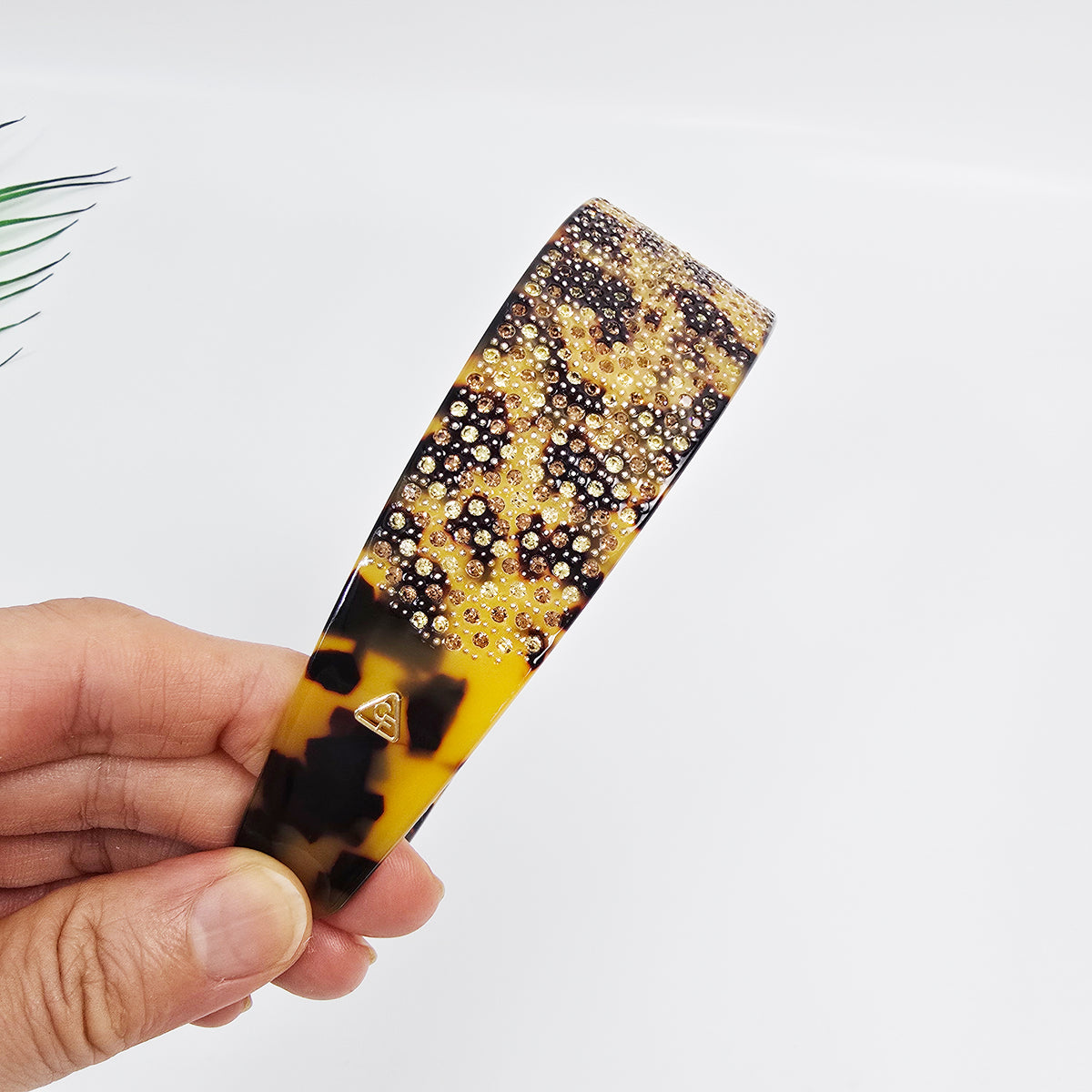 Leopard Cubic Wide Headband 1.6 in wide – Tortoise Shell, French-style