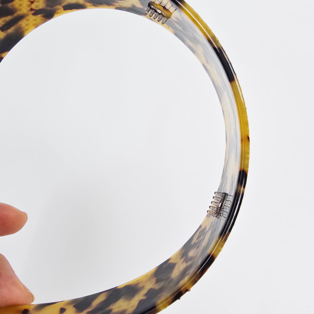 Leopard Cubic Wide Headband 1.6 in wide – Tortoise Shell, French-style