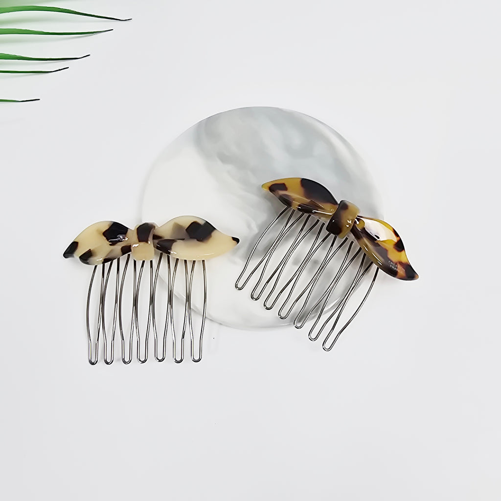 Lip Bow Mini Hair Comb Pin 2.6 in – Tortoise Shell, French Pin