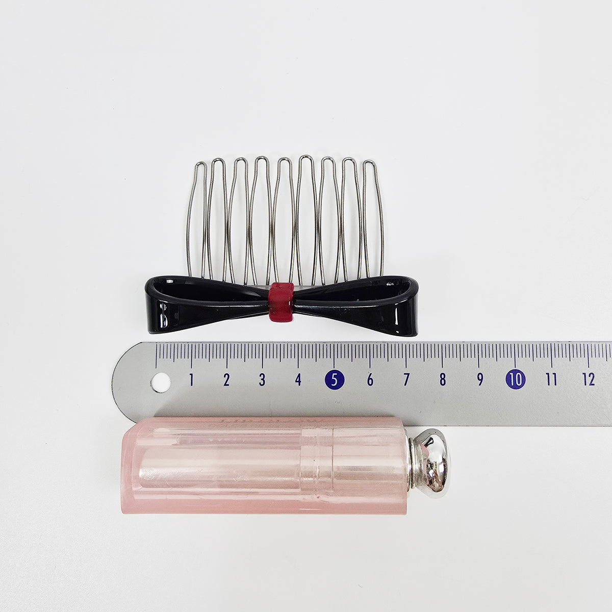 Slim Long Bow Mini Hair Comb Pin 2.8 in – Solid Colors, French Pin