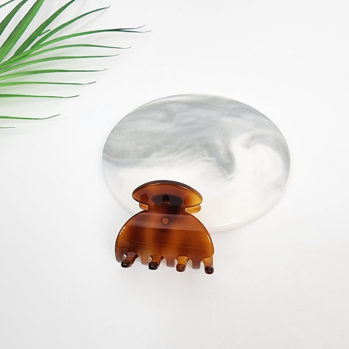Half Moon Mini Hair Claw Clip 1.6 in – 3 Pure Brown
