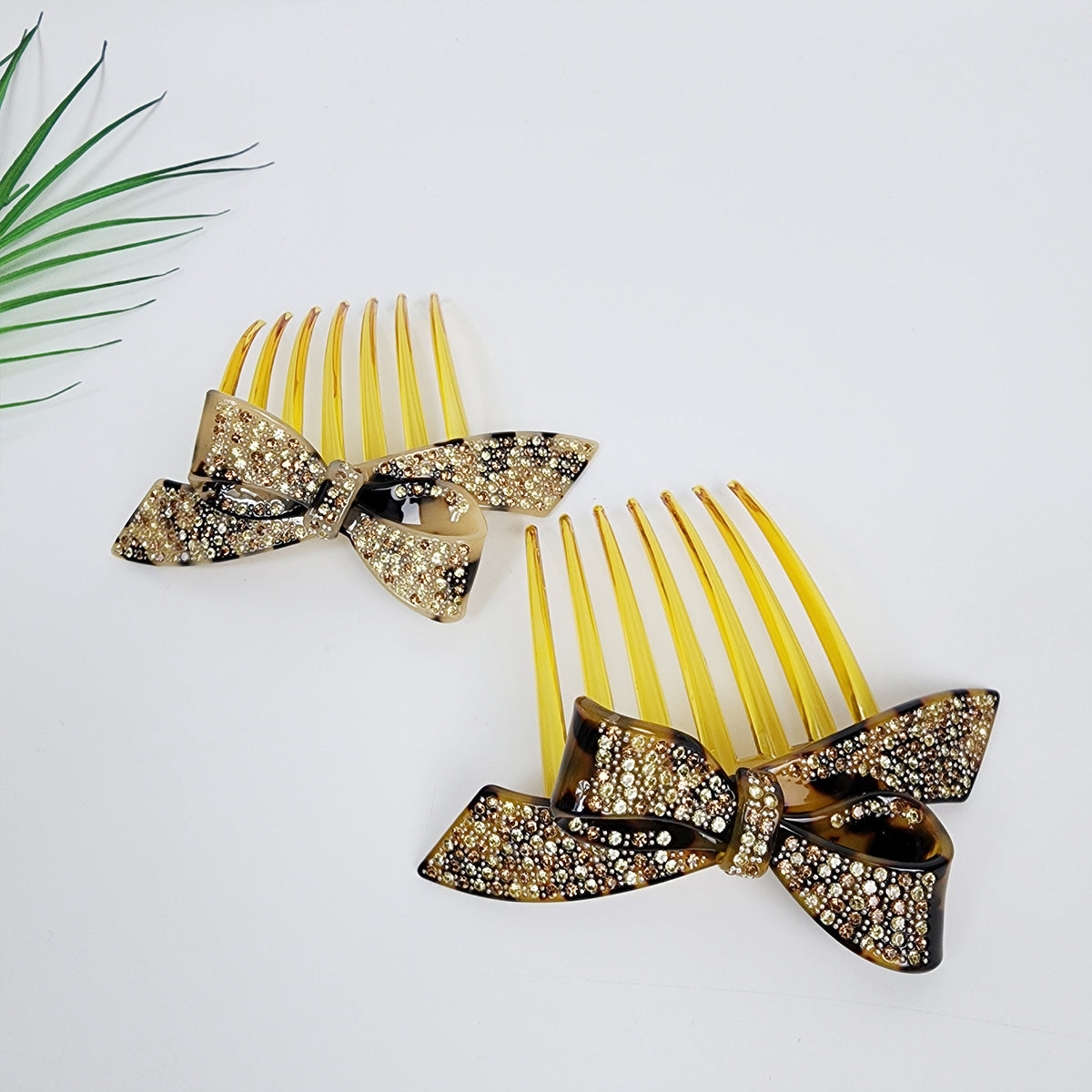 Wind Bow Cubic Long Hair Comb Pin 4.6 in – Tortoise Shell, French Pin